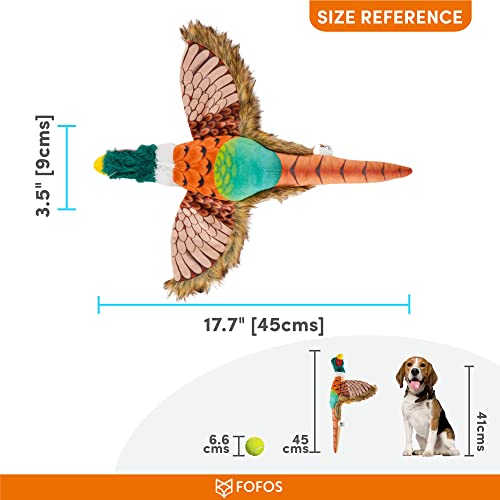 Image of BarkButler x Fofos Pheasant Bird Plush - Soft & Squeaky Toys for Dogs, Dog Toys for Medium Dogs (0-20kgs) - Brown