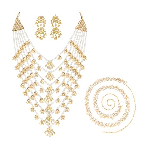 Image of Peora Traditional Multi Layered Necklace & Jewellery Set Gift for Women