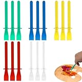Glue Spreader Tool Set - 15 pcs Plastic Glue Brush Applicators, Colored Plastic Glues Sticks g Brush Applicator, Flatback Craft Adhesive Applicators, Durable Easy-to-Clean Brushes & Spreaders