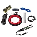 Kicker 8 Gauge Copper Amp Kit 47VK8-8AWG Complete Amplifier Wiring Kit with 2 Ch. Interconnects – Full Spec OFC (Oxygen-Free Copper) Cabling for Plus Free SoundSkins Lanyard