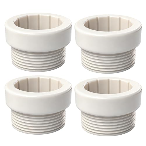 Ayxwkyfc 4 Pack White Pool Umbrella Sleeve Adapter 1.5 Inner Diameter Threaded Stabilizer Insert for 1 3/4 Sleeve Fits Floating & In-Pool Umbrellas for Sun Shelf