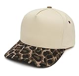 Two Tone Vintage Snapback Hat - Leopard/Beige