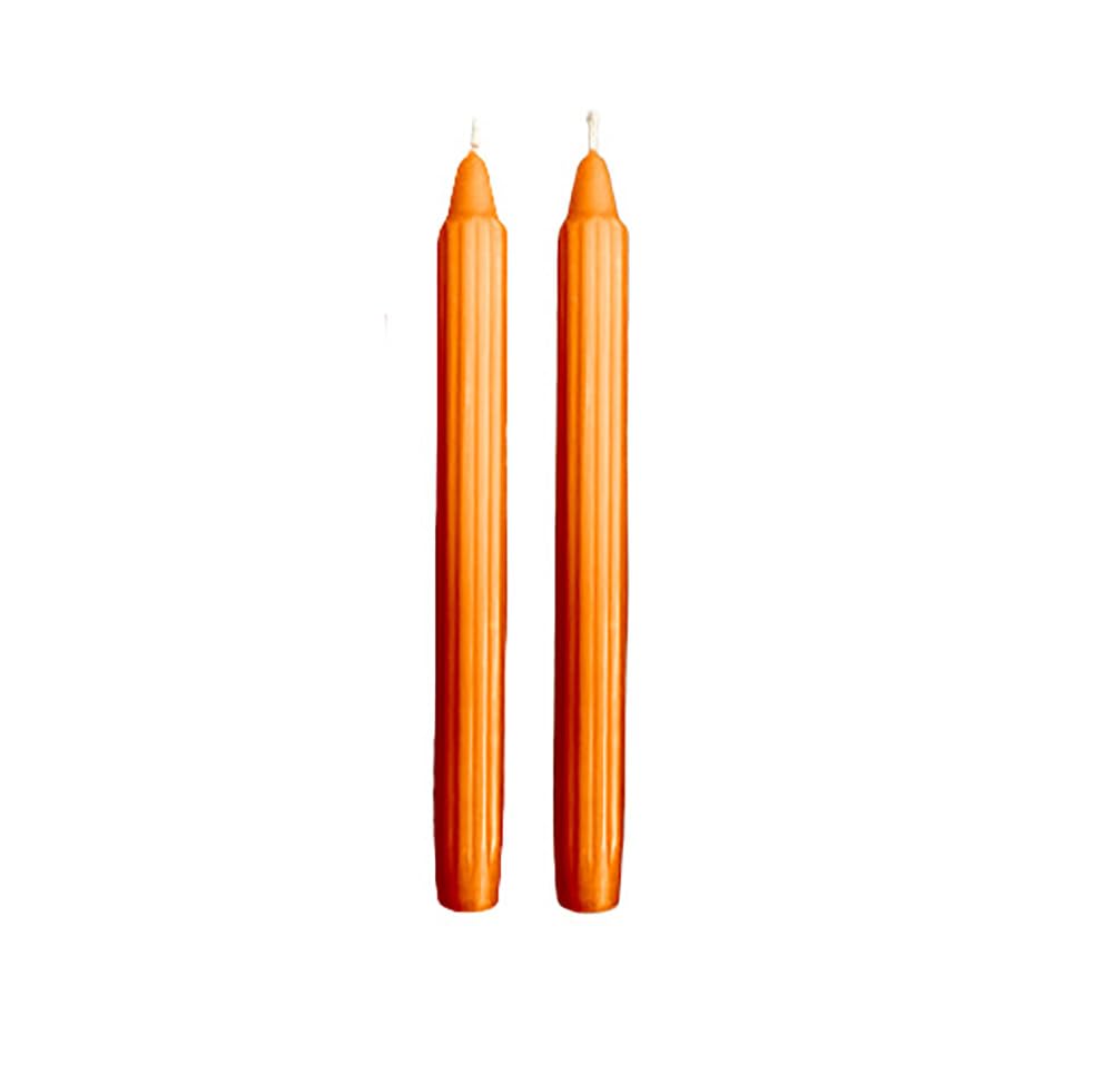Candele Tortiglione Laccate – Set Da 3 In Colore Terracotta, Altezza 21 Cm, Durata 5 Ore, Cereria Di Giorgio
