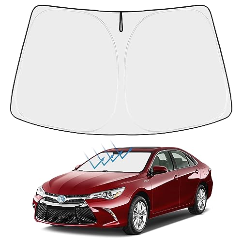 Image of Proadsy 2026 Upgrade Front Windshield Sun Shade Foldable Sunshade Protector Custom Fit 2013-2017 Camry LE XLE Hybrid SE XSE Sedan Accessories