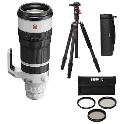FE 100-400mm f/4.5 GM OSS Lens, Bundle with Carbon Fiber Travel Tripod, 95mm Filter Kit