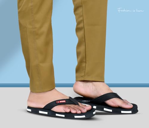 Image of Zebra Mens Rubber Slippers Daily Use Flat Chappals with Anti-Slip Sole Lightweight, Durable & Stylish Footwear
