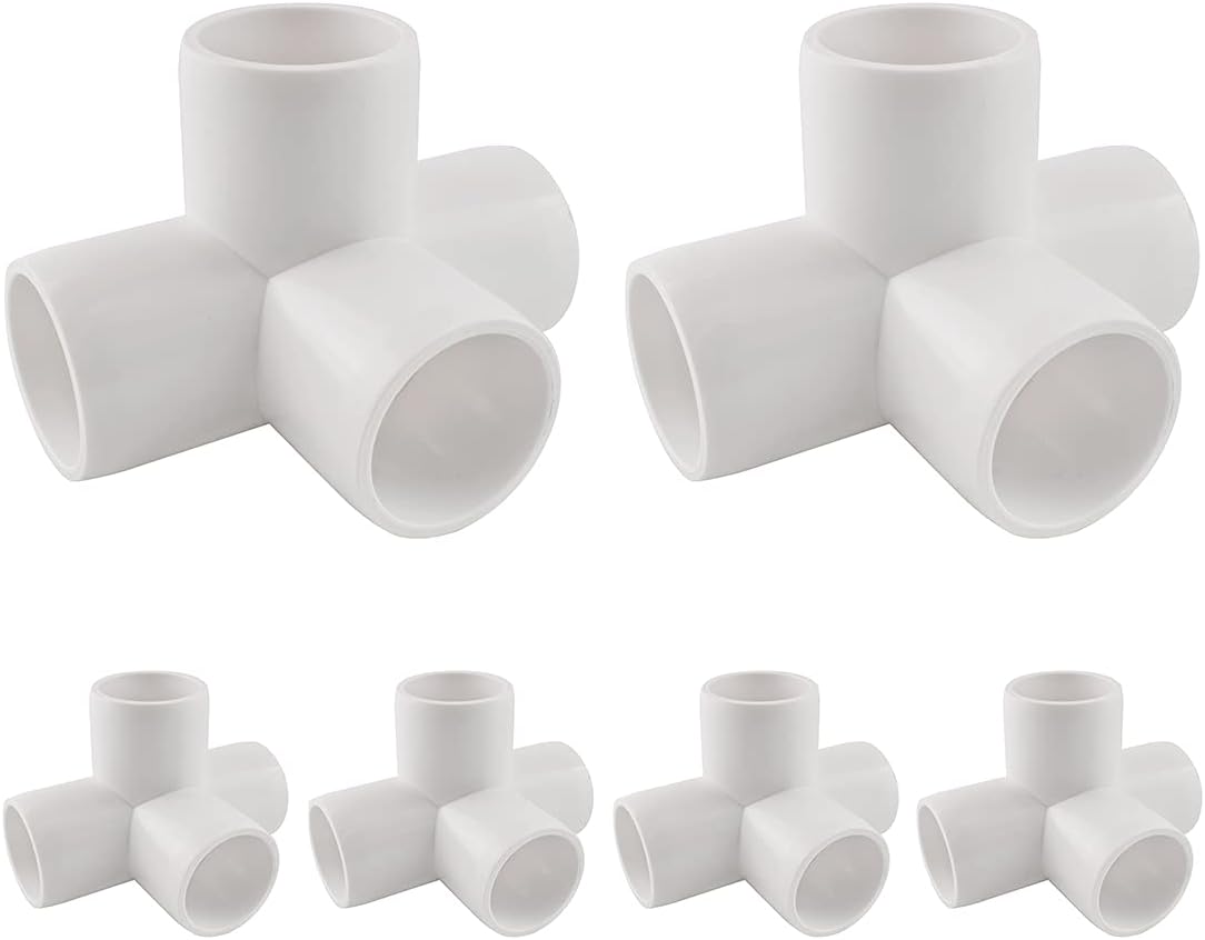 1-1/4 Inch 4 Way PVC Fitting Pipe Corner Elbow for Greenhouse Shed/Garden Support Structure/Storage Frame, Furniture Build Grade SCH40 [Pack of 6]