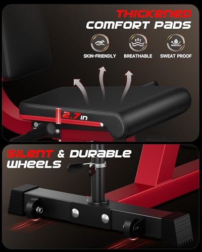 FEIERDUN 4-in-1 Adjustable Leg Extension Curl Machine - 700lbs Capacity Leg Extension Machine for Lower Body Workouts - Adjustable Leg Curl Machine, Home Gym Weight Machine