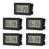 EEEKit Termómetro Higrómetro Lote de 5, Medidor de Temperatura y Humedad Interior Digital para Hogar Oficina Invernadero, Celsius (°C)