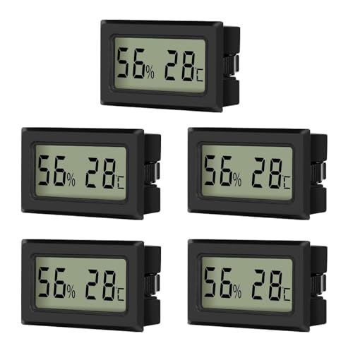 EEEKit Thermometer Hygrometer, 5 Pack Raum Thermometer mit Luftfeuchtigkeitsmesser, Hygrometer Innen für Zuhause Büro Gewächshaus, Celsius (°C)