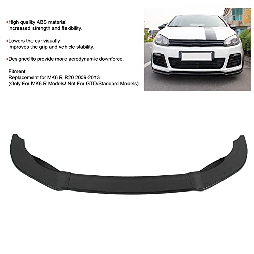 Qiilu Front Bumper Lip Splitter Lower Protector 3 Sections for MK6 R R20 2009-2013 (Carbon Pattern) by Qiilu - Image 2