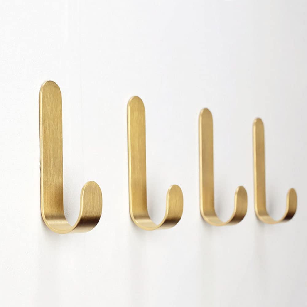 STYLENT Décor Ganci A Muro In Ottone Massiccio (4 Pezzi) - Eleganti E Robusti Per Cappotti, Borse, Asciugamani