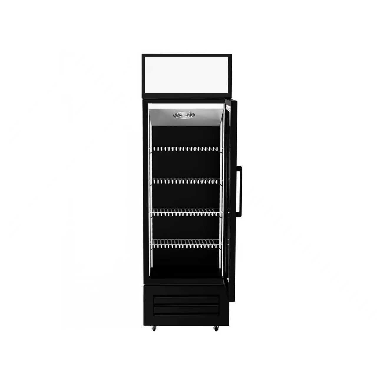 Armario Expositor Refrigerado 400 L Clase B | 1 Puerta | Ventilado | +0/+8 °C | LED | Acero Inoxidable | Hostelería Profesional (Negro)