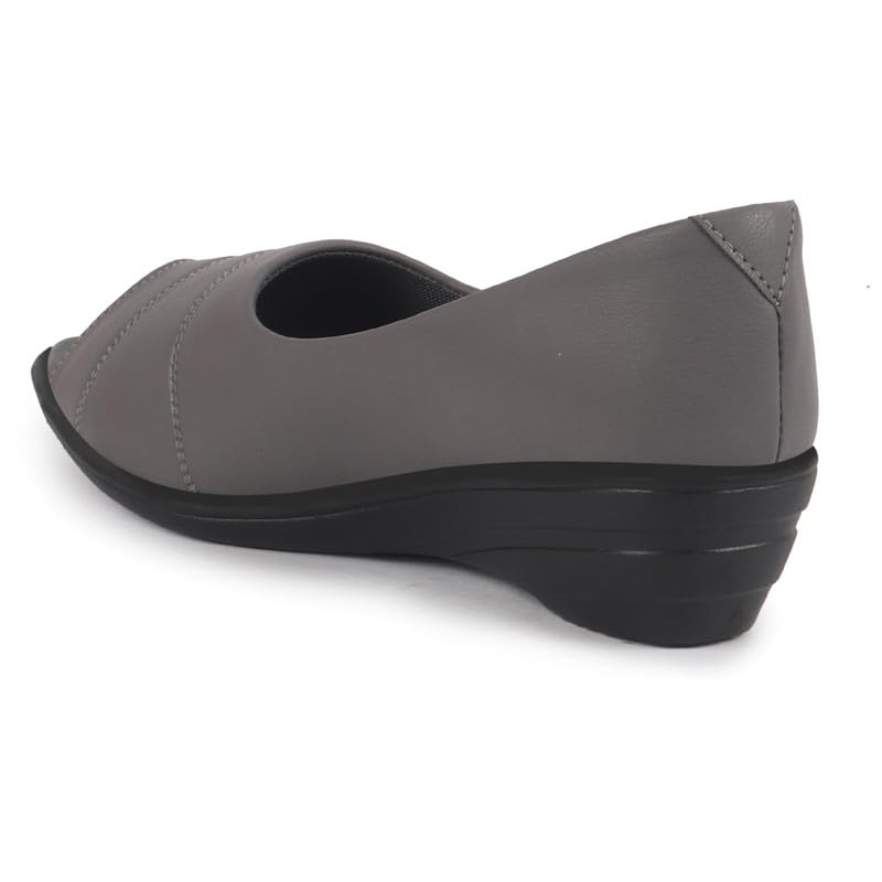 Image of FAUSTO Women Stylish Backless Casual Ballets | Low Heel Cut-Out Slip-On Ballerinas | Comfortable Walking Flats Sandals | Memory Cusion Insole