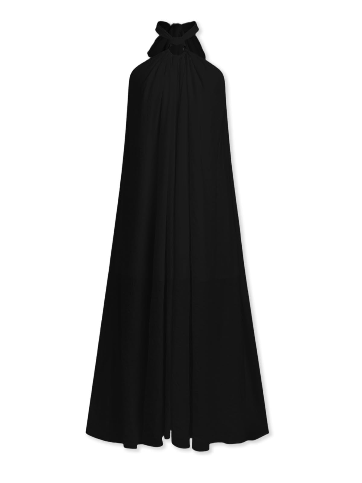 Rayson Copricostume Donna Mare Lungo Halter Curvy Abito da Spiaggia Estivo in Lino Casual Vestito Mare Elegante Senza Maniche Lunghezza Maxi
