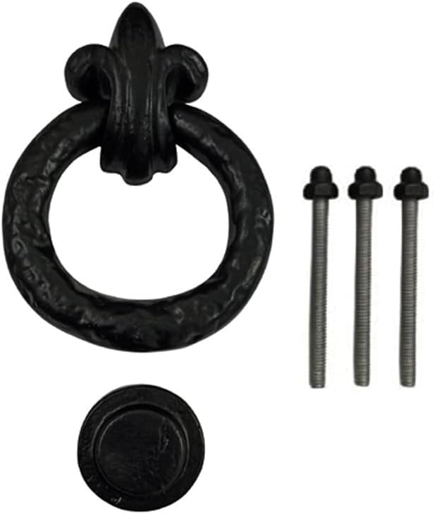 "Brad" Black Cast Handmade Iron Door Knocker for Door Front - Exterior for Home Iron Door Knocker Front Door Entry Knocker - (Pack of 1 Black Powder Coated Finish)