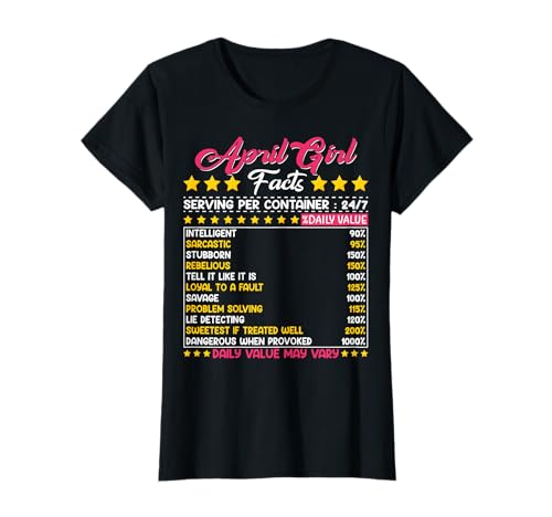 April Girl Facts Daily Value Birthday Girl Who Born In April Camiseta