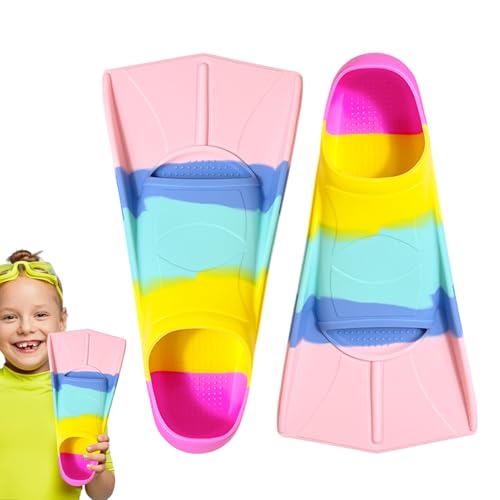 ETUCYNG Aletas De Natación para Niños Aletas De Natación Cortas Aletas Profesionales 100% Silicona Cómodas Aletas Cortas Y Ligeras Aletas Cómodas para Nadar Y Bucear