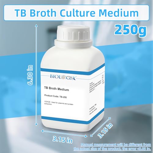Image of TB Broth Medium Powder, 250g /Bottle, Terrific Broth Medium with Tryptone, Yeast Paste, Potassium Dihydrogen Phosphate, Laboratory Grade Media for E. coli Protein Expression