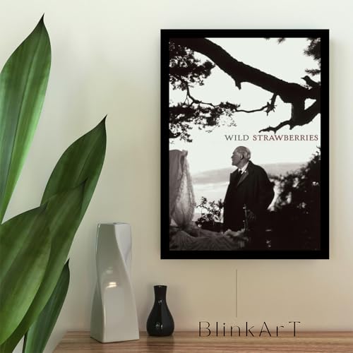 Image of BLINKART Wild Strawberries (1957) Movie Poster Frame 8x12 Inch | Premium 300 GSM Paper Wall Print | Vintage Film Artwork for Home, Bedroom, Living Room, Office | Framed Photo Decor