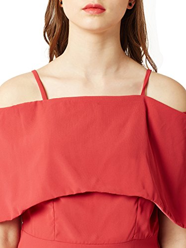 Image of Miss Chase Women's Pink Off Shoulder Midi Skater Dress