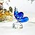 H&D Blue Crystal Flying Butterfly with Crystal Base Figurine Collection Cut Glass Ornament Statue Animal Collectible Paperweight