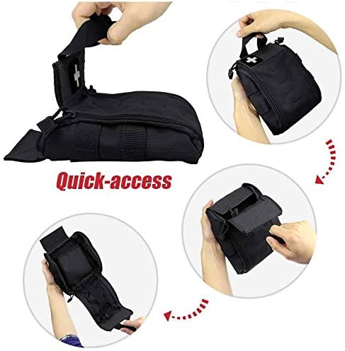 WYNEX First Aid EMT Bags, Tactical IFAK Medical Molle Pouch Military Utility Med Emergency EDC Pouches Outdoor Survival Kit Suit for Tactical Waist Belt Pack 1000 Nylon