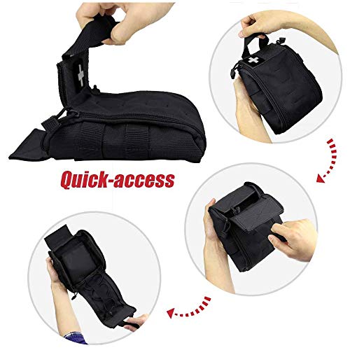 WYNEX First Aid EMT Bags, Tactical IFAK Medical Molle Pouch Military Utility Med Emergency EDC Pouches Outdoor Survival Kit Suit for Tactical Waist Belt Pack 1000 Nylon - Image 2