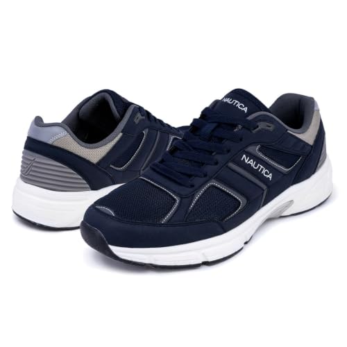 Image of Nautica Mens Running Sneakers Sport Fashion Lace-Up Athletic Soft Shoes for Gym Tennis Men - Cushioned, Breathable, Lightweight & Comfortable