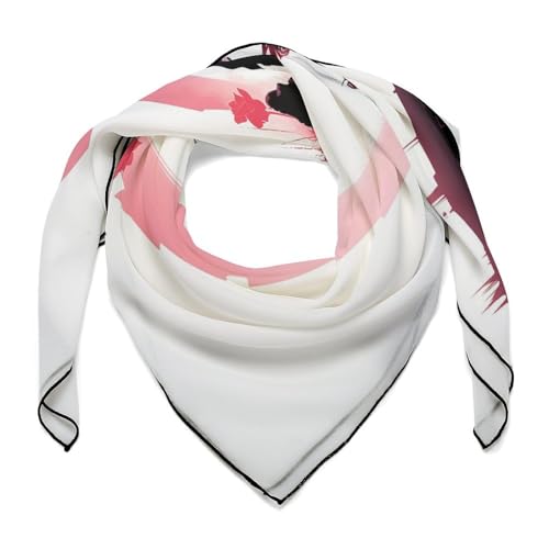 Foulard rose pour femme écharpe carrée de 68.6 cm élégante
