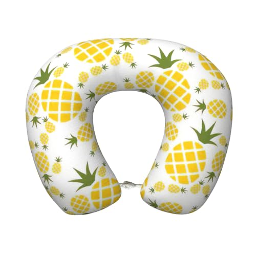 KoloQren Cozy Ananas Coussin de voyage avec housse amovible Motif ananas