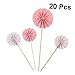 ABOOFAN 20pcs Folding Fan Cake Inserts Creative Decorative Picks for Birthday Wedding Festival Celebrations for Ice and More