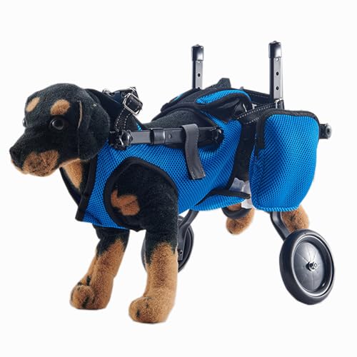 Silla de ruedas para perros regulable, kit de carrito con 2 ruedas para soporte trasero