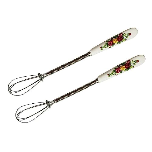 Catálogo de Varillas de batir los más solicitados. 48 Verdental - Batidor de varillas de cerámica en forma de flor de acero inoxidable, utensilios de cocina para agitar, mezclar, batir y batir, 1 piece flower shape whisk, 17.78 cm