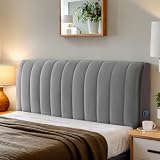 DOSYCOVUR Funda para Cabecera De Cama King Size Y Individual En Vellón Protector Completo Lavable Anti Polvo Suave Y Estirable Cubre Cabecera Engrosada,F,150cm