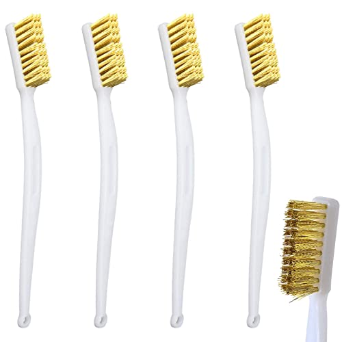 Kleine Drahtbürste 4 Stücke Stahlbürste Edelstahl Drahtbürste Metall Messingbürste Mini Drahtbürste Verwendet Mit Kunststoffgriffe Gebogener Griff Für Reinigung Von Schmutz Schweißen Schlacken Rost Cover