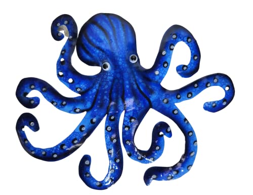 Worldbazzar Huge Beautiful Unique Sea Ocean Set Of 3 Octopus Family Metal Tropical Coastal Nautical Island Wall Art #TOP1