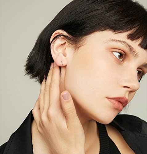 3mm Ball Half Small Piercing Hoop Studs Earrings for Cartilage Women Sensitive Ears Sterling Silver Cuff Wrap Minimalist Huggie Hoops Nose Ring Hypoallergenic Gifts3