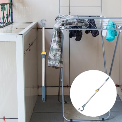 Hemobllo Schrankstange Edelstahl-Teleskopstange Mit Haken 32. 62 Verstellbare Schrankstangen Zum Aufhängen Von Kleidung Für Hohe Bereiche Schrankoberseite