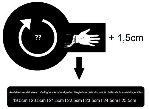 Bracciale in pelle Marrone - Nero 21,5cm - 22,5cm