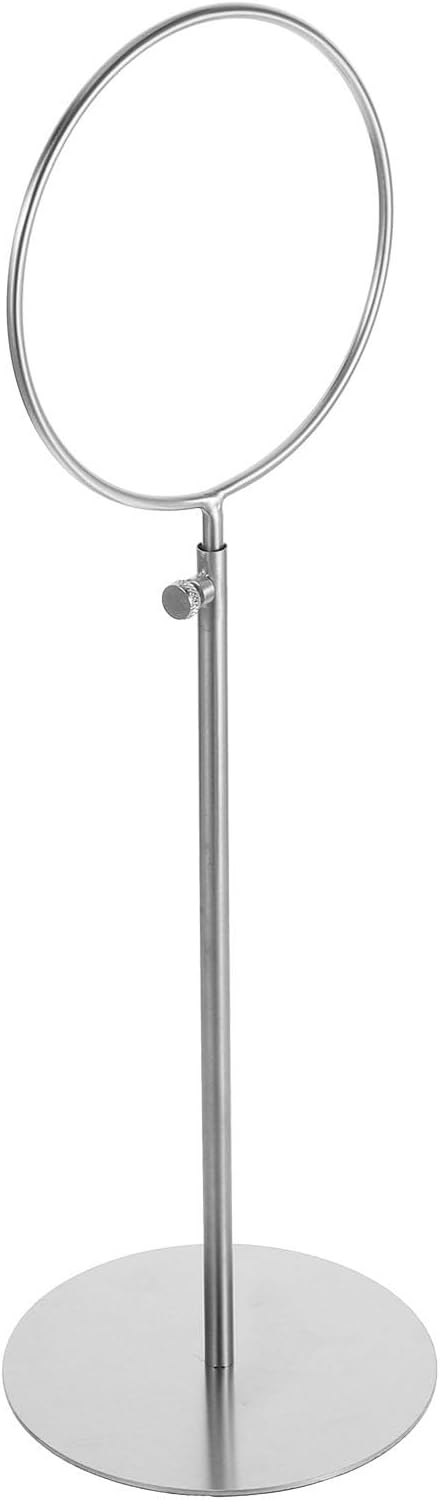 Adjustable Stainless Steel Scarf Display Stand Metal Scarf Storage Rack Organizer for Retail Stores and Home Use with Brushed Natural Finish