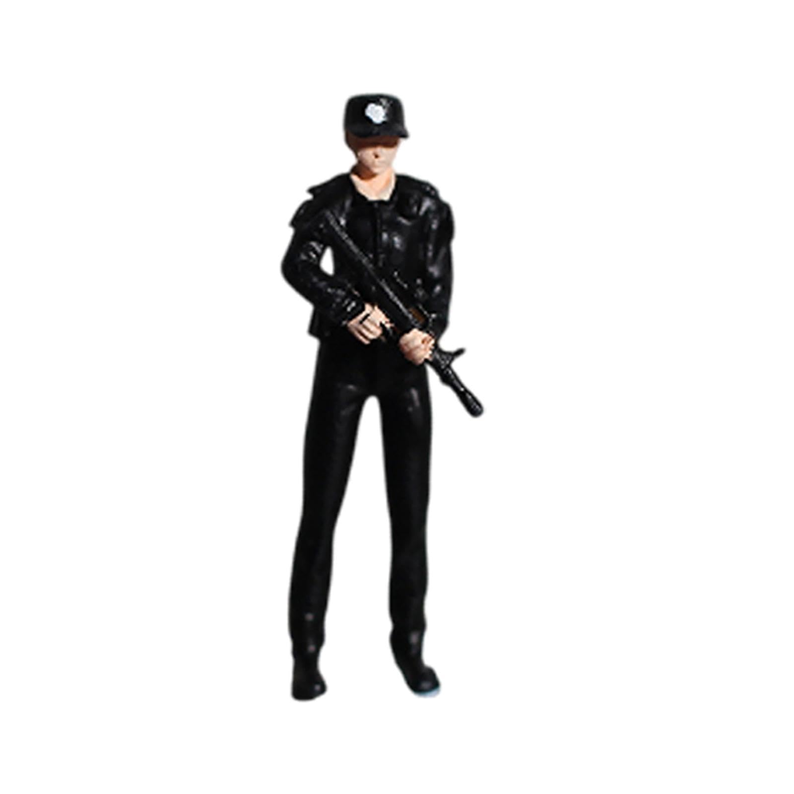 Menolana 1/64 Polices Model Resin Figurines Desk Decoration Landscape Decor Sand Table Layout Decoration Photo Prop Miniature Ornament, 1 Woman and 1 Male