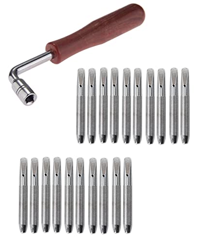 Tuoren Piano Tuning Kit Including 20Pcs Tuning Pins For Piano Lyre Harp Harpsichord Dulcimer Zither And Other Stringed Instrument With L-Shape Tuning Wrench Spanner #TOP27