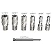 Annular Cutters Set 6pcs JESTUOUS 3/4 Inch Weldon Shank 1 Cutting Depth 1/2-1-1/16 Cutting Diameter Two Flat HSS Slugger Bits for Mag Drill Press with Pilot Pin