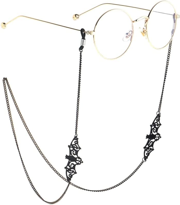 Metal Eyeglass Cord Black Hollow Pendant Handmade Eyeglass Chain (Color : E, Size : 1) (D 1)