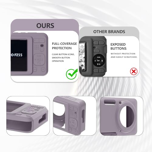 Image of Case for Kodak PIXPRO FZ55,FZ55 accessories,Soft Silicone Protective Case,Comes with 2 Screen Protectors and 1 Wrist Strap - Rose grey