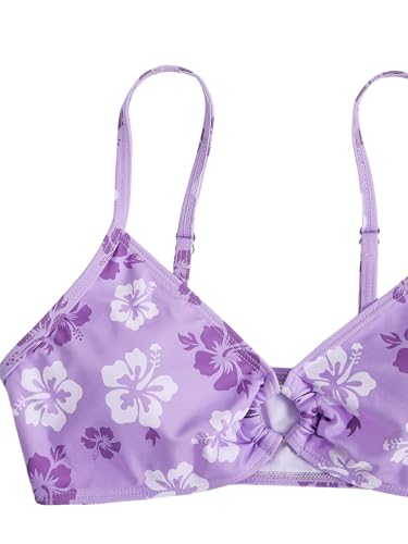 SHENHE Girl's 2 Piece Floral Print High Waisted Bikini Swimsuit Bathing Suit Bikini Sets4