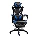 Vinsetto Racing Gaming Chaise de bureau ergonomique réglable en hauteur avec dossier réglable Coussin lombaire Repose-pieds rétractable 65 x 70 x 117-125 cm Bleu