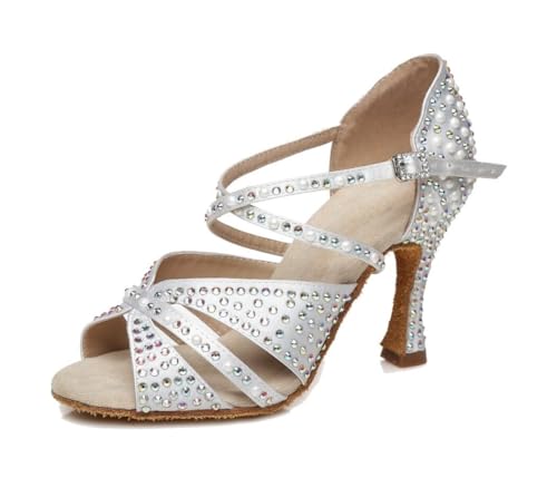 Chaussures de danse latine et salle de bal en maille argent 36 EU