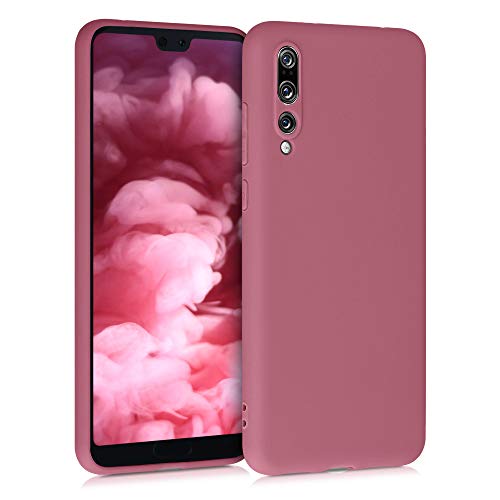 kwmobile Case for Huawei P20 Pro Case - Soft Cover - Shockproof TPU Material - Wireless Charging - Dark Rose